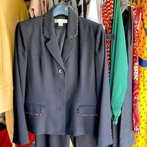 Full pants suit-black with cheetah details